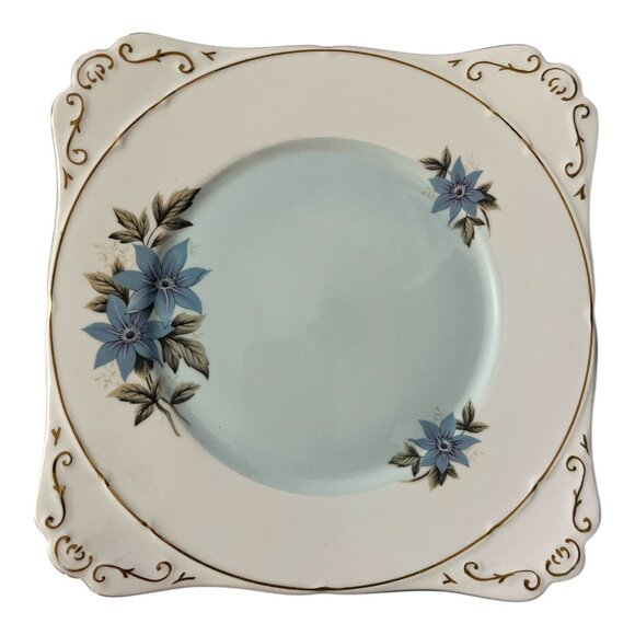 Royal Stafford Park Lane Bone China Plate Blue Floral Gold Trim England - Picture 2 of 4